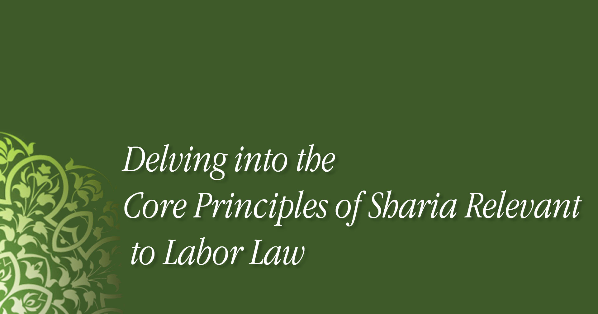 Red Learning Dubai graphic displays a scale balancing Islamic principles with labor law concepts.