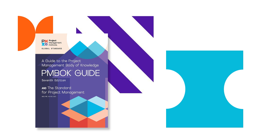 Red Learning Dubai graphic highlights the PMBOK® Guide as an essential resource for project management mastery.